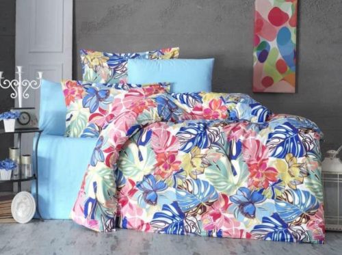 Bedding set Fiore blue - 6 pieces 